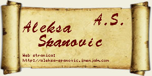 Aleksa Španović vizit kartica